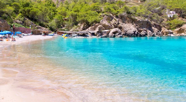 Ibiza Port de Benirras beach turquoise color — Stock Photo, Image