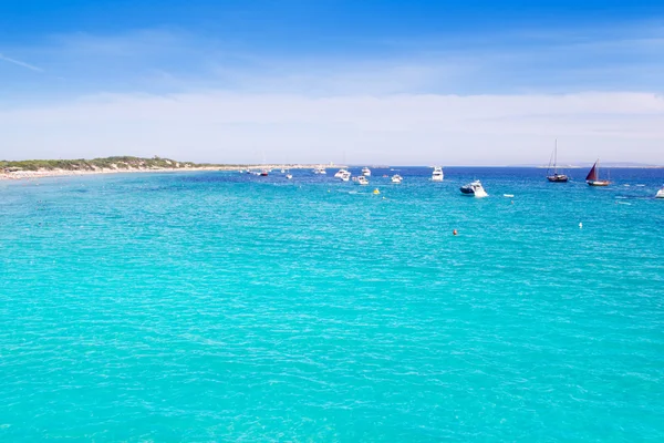 Ibiza Ses Salines south turquoise beach — Stock Photo, Image