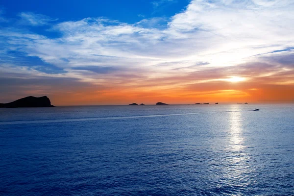 Ibiza cala Conta Conmte tramonto — Foto Stock