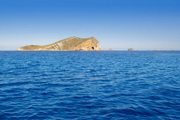 Ibiza esparta ostrov z lodní perspektivy — Stock fotografie
