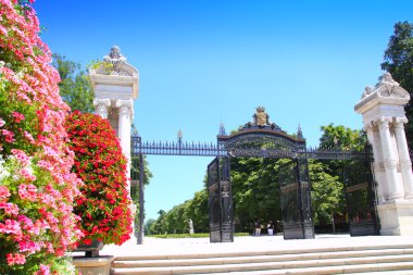 Madrid Puerta de Espana Buen Retiro Park door Madrid clipart
