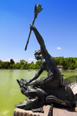 Madrid sirena con cetro mermaid statue in Retiro clipart