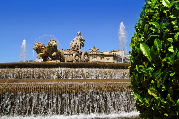 Cibeles statue Madrid fountain in Paseo Castellana — Stock Photo, Image