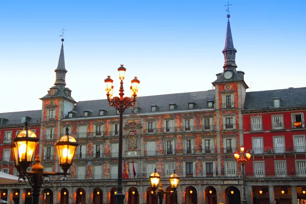 Madrid plaza mayor tipikus tér Spanyolország — Stock Fotó