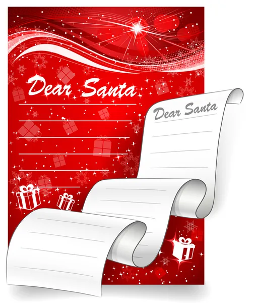 Lettera a Babbo Natale. Sfondo di Natale — Vettoriale Stock