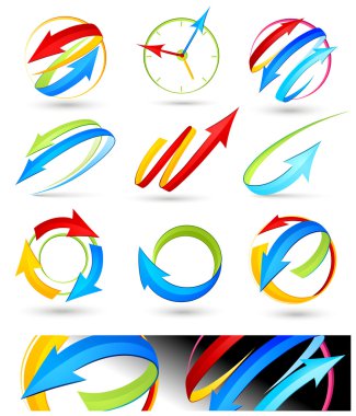 Collection of colour arrows clipart