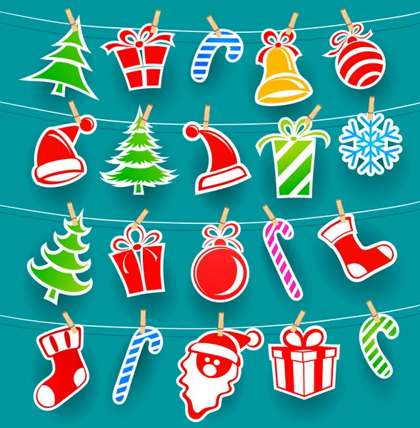 Arrière-plan avec des icônes de Noël — Image vectorielle
