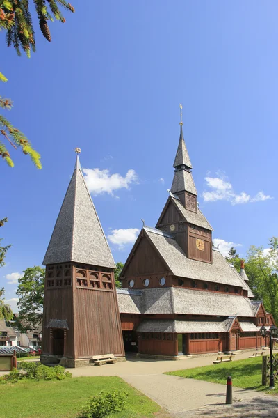 Nordic wood church — Stock Photo, Image