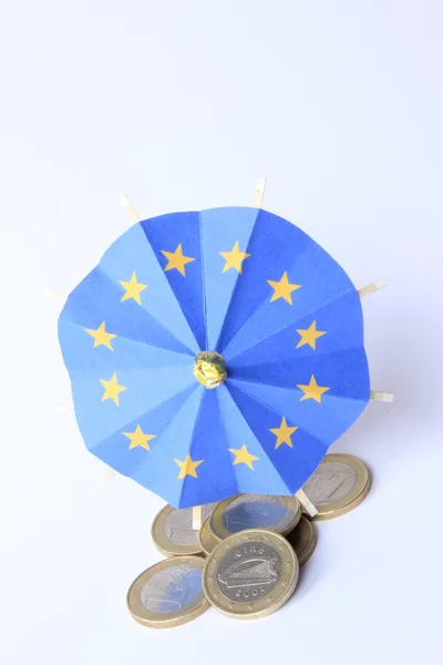 Noodgevallen parachute voor de euro — Stockfoto