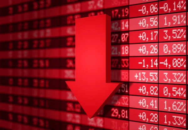 Фондовый рынок упал — стоковое фото