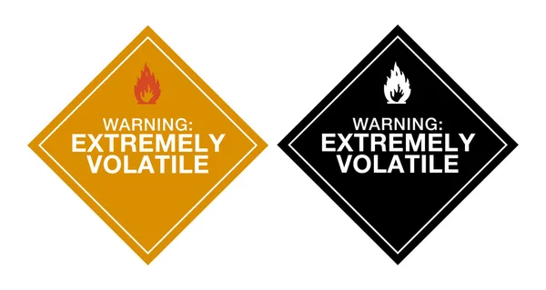 Warning Extremely Volatile — Stock Vector
