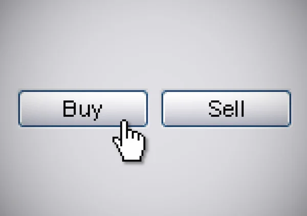 Nákup prodej tlačítka — Stockový vektor
