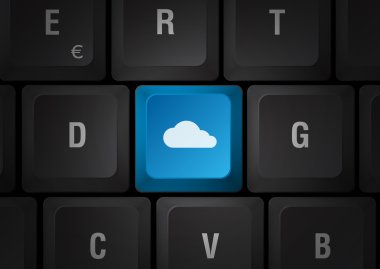 Cloud computing keyboard clipart