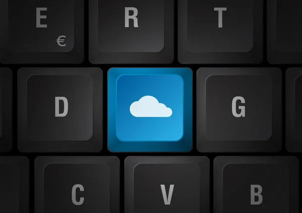 stock vector Cloud computing keyboard