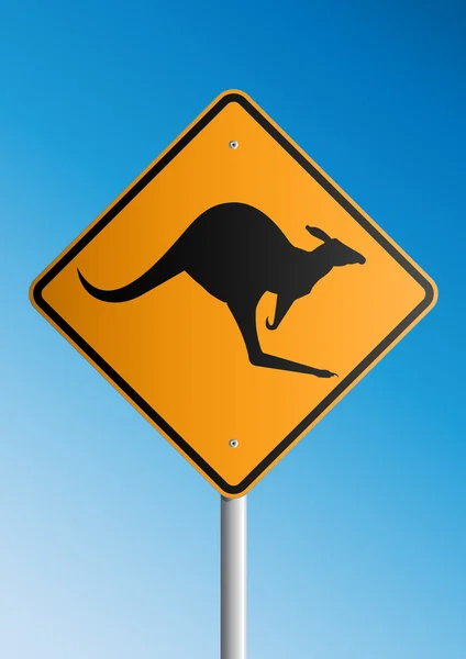 stock vector Kangaroo Roadsign