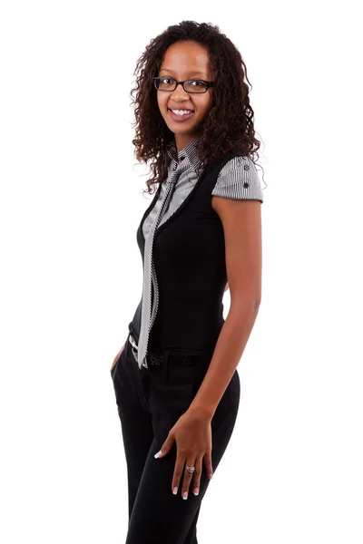 Sorridente donna d'affari afroamericana — Foto Stock