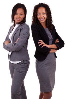 African american business women's with folded arms clipart