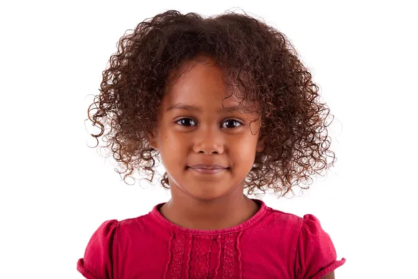 かわいいアフリカ アジア女の子白い背景で隔離 — ストック写真