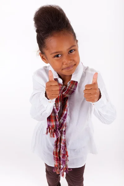 Schattig klein Afrikaanse Aziatische meisje duimen strop — Stockfoto
