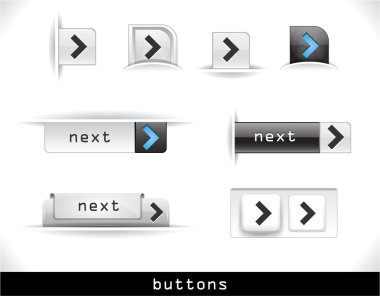 Set of grey web buttons clipart