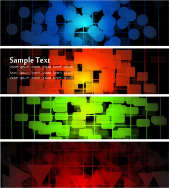 Abstract glowing banners clipart