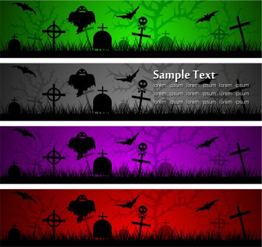 Halloween banners clipart