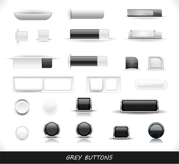 Ensemble de boutons web gris — Image vectorielle