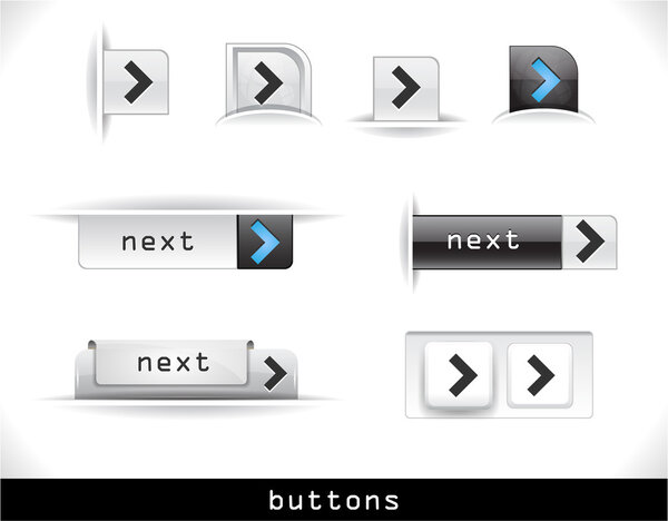 Set of grey web buttons