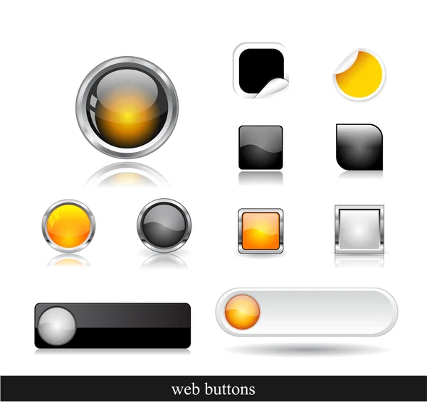 Ensemble de boutons web sombres — Image vectorielle