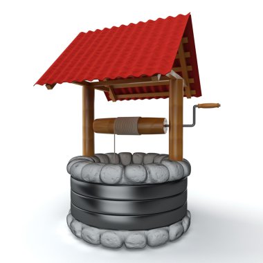 Fairy-tale medieval water well clipart