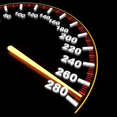 Visualization of speedometer on high-rate clipart