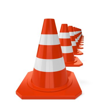 Row from traffic cones clipart