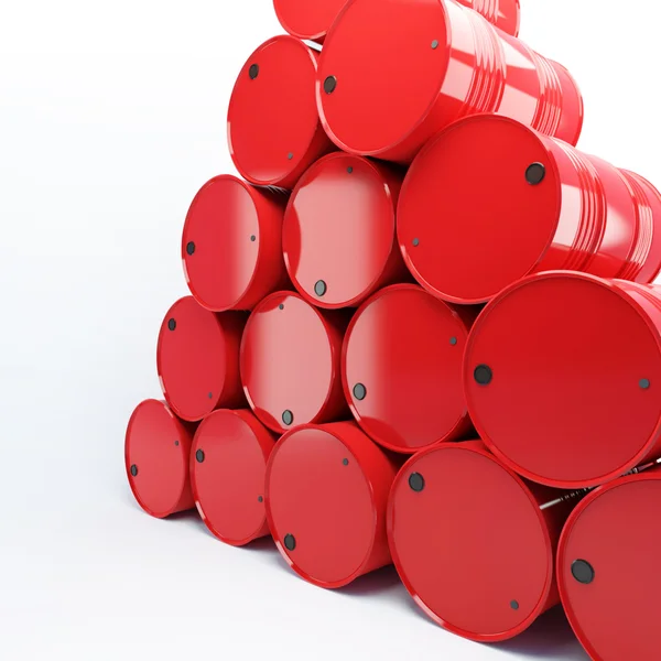 Pila de barriles con aceite — Foto de Stock