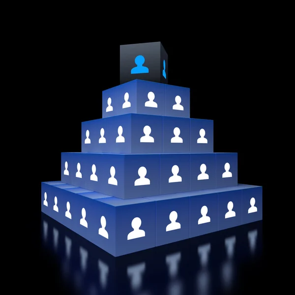 Concept of hierarchy. 3d visualization — Stock Photo, Image