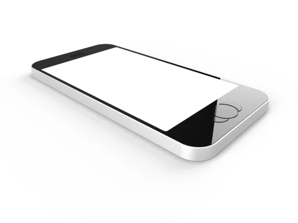 Telefone com branco no fundo branco — Fotografia de Stock