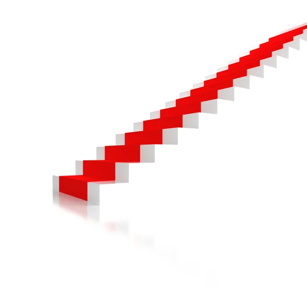 Escadas com um tapete vermelho — Fotografia de Stock
