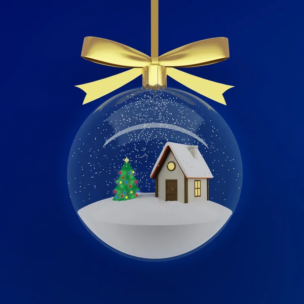 Рождественские украшения - снежная сфера — стоковое фото