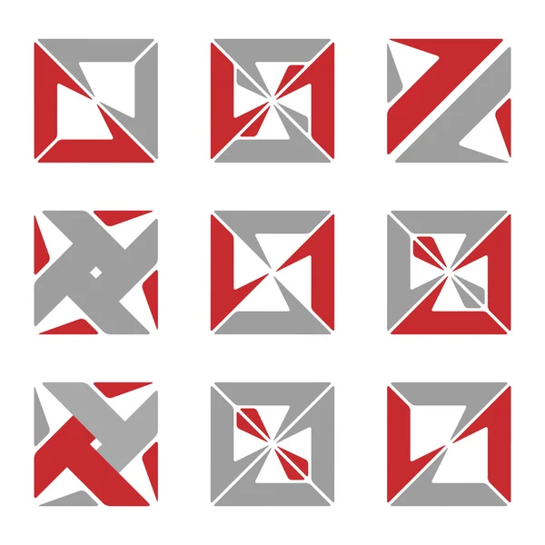 Conjunto de diferentes símbolos quadrados abstratos para design —  Vetores de Stock