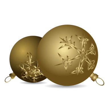 Golden Christmas bulbs clipart