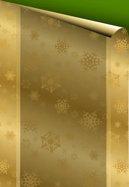 Kerstkaart met gouden papier — Stockvector