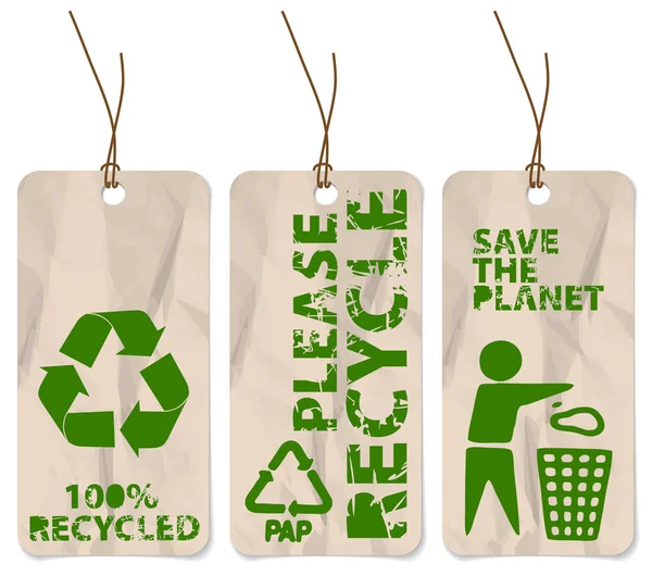 stock vector grunge tags for recycling