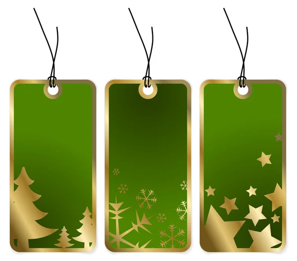 绿色圣诞标签 — 图库矢量图片