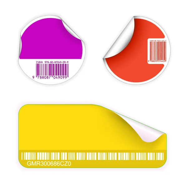 Ensemble d'étiquettes fraîches avec codes à barres — Image vectorielle