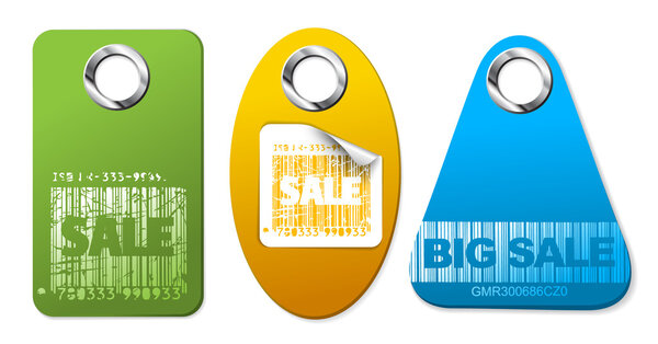 Set of sale colorful tags