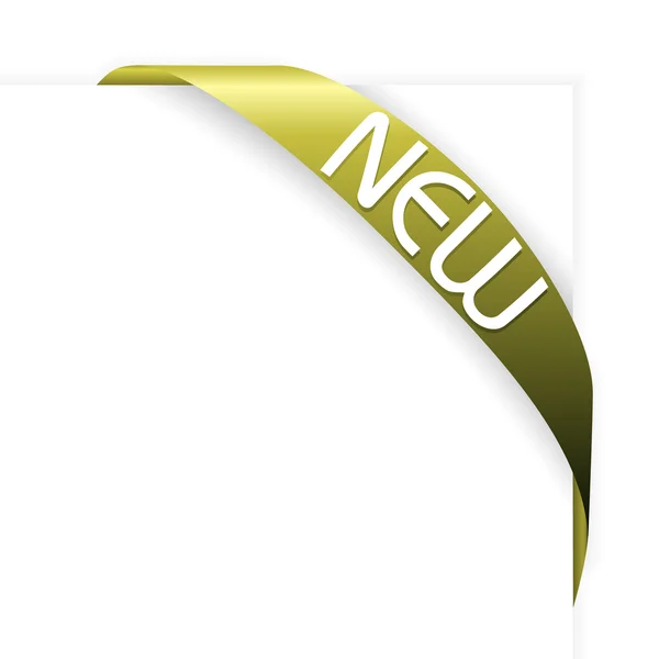 Nouveau ruban d'angle vert (olive) — Image vectorielle