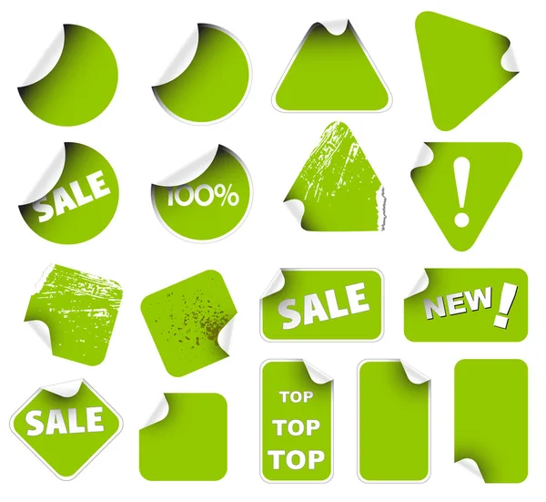Set of green labels — Stock Vector