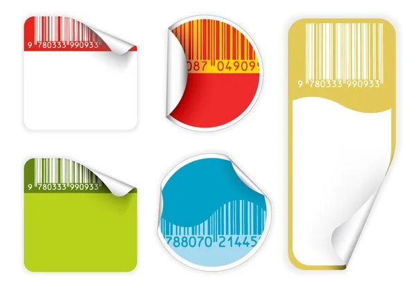 Set di etichette fresche con codici a barre (colori vivaci ) — Vettoriale Stock