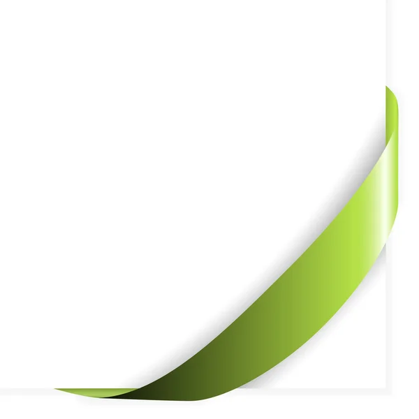 Lege groene (olijf) hoek lint — Stockvector