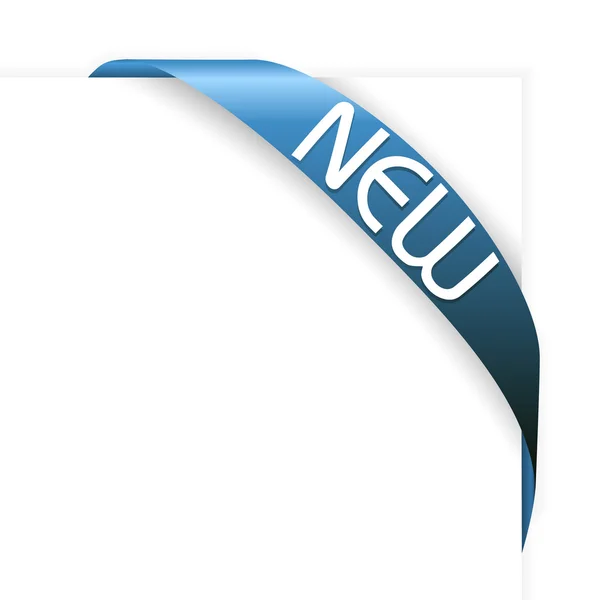 Nouveau ruban d'angle bleu — Image vectorielle