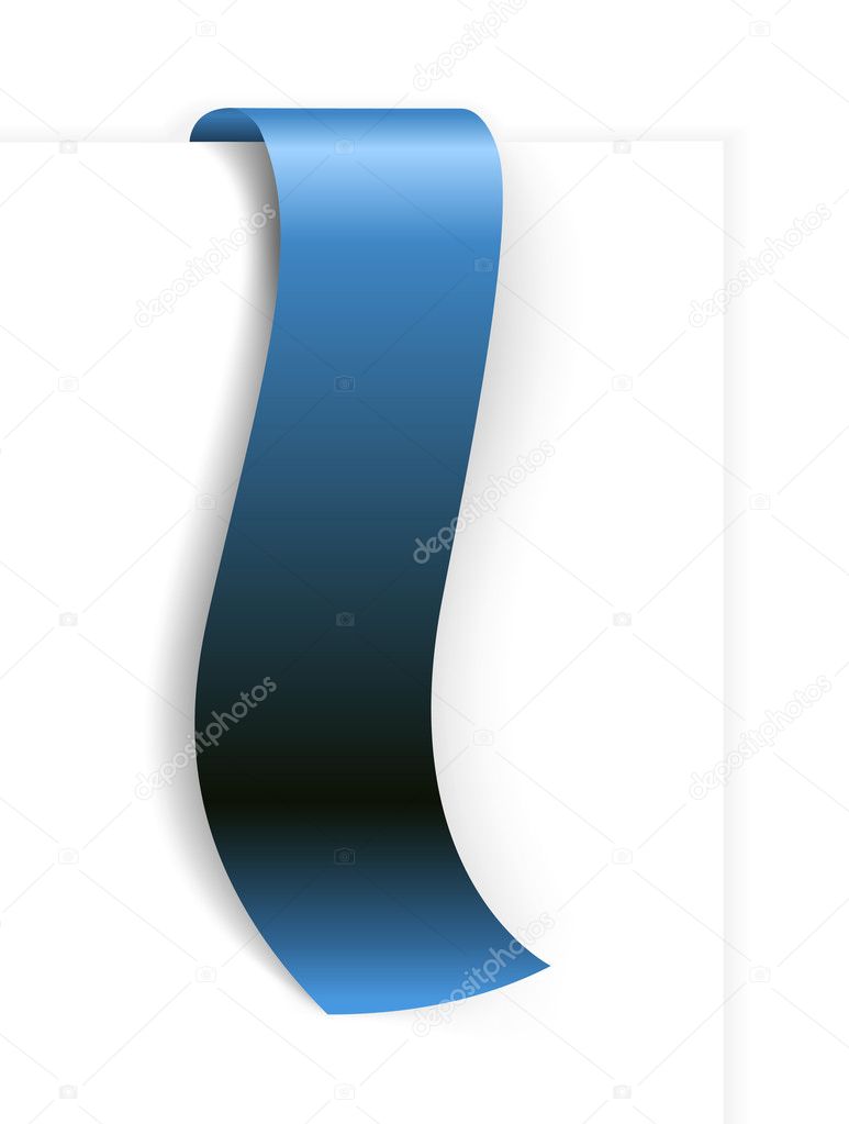 Fresh blue ribbon - bookmark